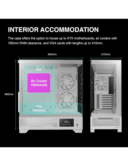 Caja de Computadora GAMDIAS ATLAS M1 Blanca ATX con RGB
