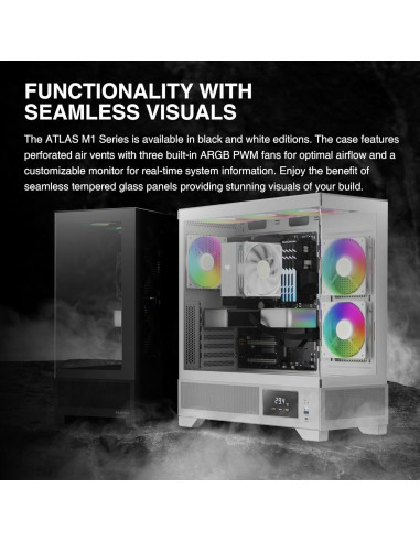 Caja de Computadora GAMDIAS ATLAS M1 Blanca ATX con RGB