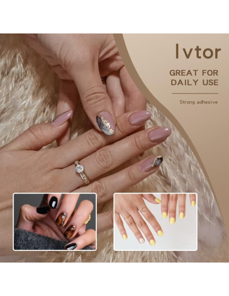 10 Hojas Adhesivos Uñas Postizas Ivtor - Impermeables y Transpirables