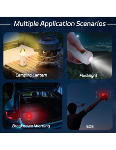 Linterna de Camping HALOSTORMS Verde 3200mAh 4 Modos IPX4 2