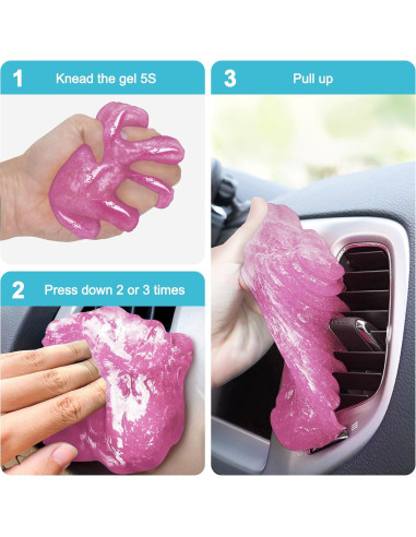 Gel de Limpieza para Autos FiveJoy KC-15P Rosa 181g