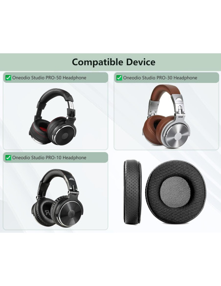 Almohadillas de repuesto Oneodio PRO-50 PRO-30 PRO-10 - Cuero y Tela