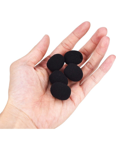 5 Filtros Antiviento eBoot para Micrófonos de Solapa - Negro