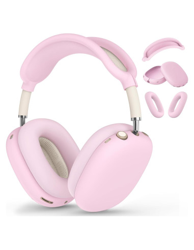 Funda de Silicona Rosa para AirPods Max - 4 en 1, Impermeable