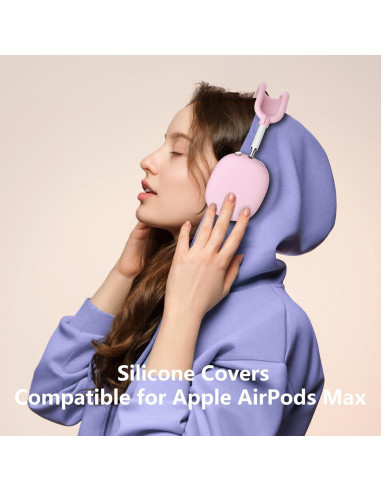 Funda de Silicona Rosa para AirPods Max - 4 en 1, Impermeable