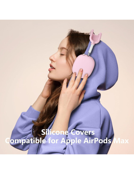 Funda de Silicona Rosa para AirPods Max - 4 en 1, Impermeable
