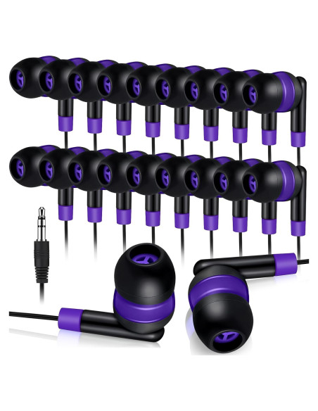 Auriculares con Cable Kanayu WAE1925 Morados 100 Piezas para Estudiantes