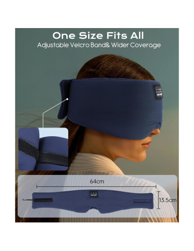 Máscara para dormir Bluetooth ZHENYEMEI con auriculares 5.4