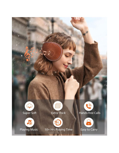 Auriculares Bluetooth MUSICOZY para Invierno - 10 Horas de Batería