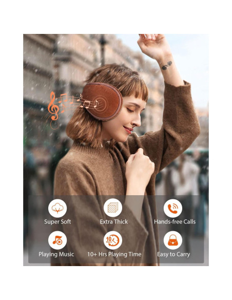 Auriculares Bluetooth MUSICOZY para Invierno - 10 Horas de Batería