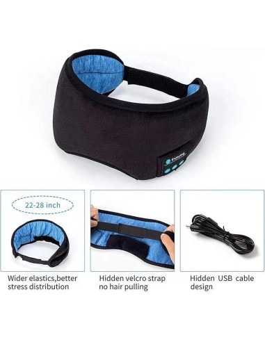 Máscara para dormir Sure con auriculares Bluetooth - Gris