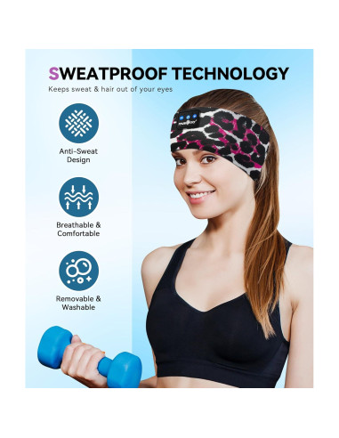 Auriculares Bluetooth 5.2 MUSICOZY Banda de Cabeza Deportiva