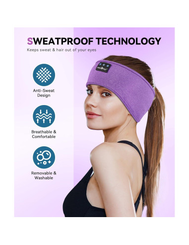 Auriculares Bluetooth 5.2 MUSICOZY Banda de Cabeza Deportiva