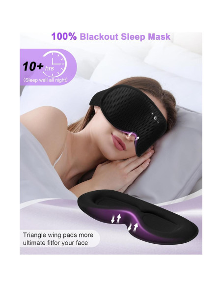 Máscara de Sueño Bluetooth ZRUHIG 3D Removible con Altavoces Máscara de Sueño Bluetooth ZRUHIG 3D Removible con Altavoces