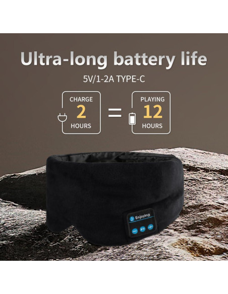 Máscara de Sueño Bluetooth SYPVRY con Auriculares Ajustables