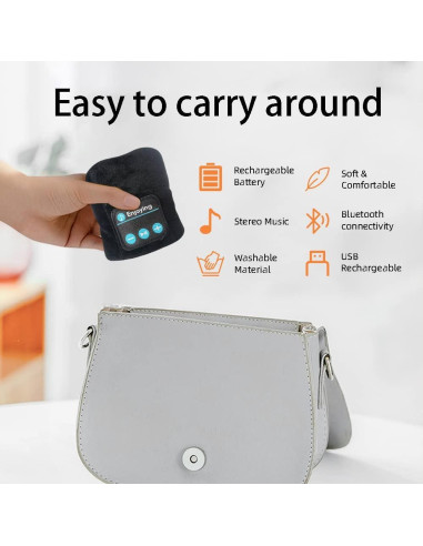 Máscara de Sueño Bluetooth SYPVRY con Auriculares Ajustables