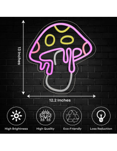 Luz de Neón Hongo WOW-LAMPS 33x31 cm Regulable USB 2