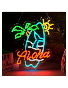 Cartel de Neón Aloha Tiki Bar 41.3x27.9 cm USB Dimmable
