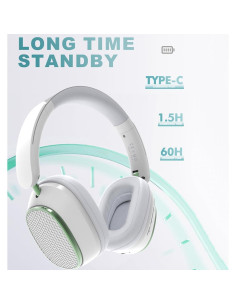 Auriculares Bluetooth IHAO ANC Over Ear HiFi Estéreo Blanco 2