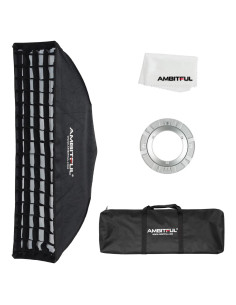 Softbox Strip AMBITFUL 22x90 cm con Rejilla y Bolsa