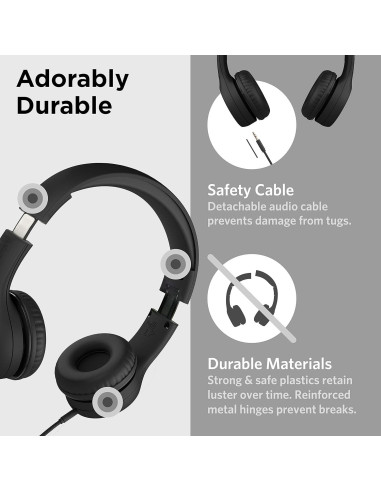 Auriculares On-Ear LilGadgets Connect+ Style para Niños - Negro