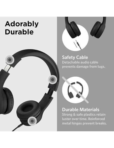 Auriculares On-Ear LilGadgets Connect+ Style para Niños - Negro