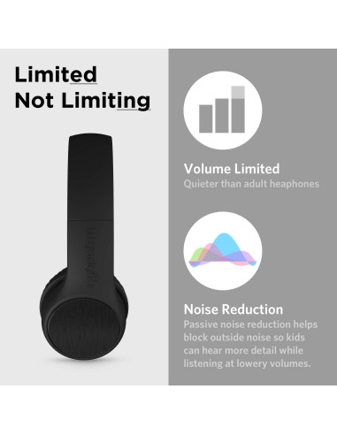 Auriculares On-Ear LilGadgets Connect+ Style para Niños - Negro