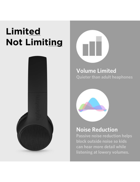 Auriculares On-Ear LilGadgets Connect+ Style para Niños - Negro