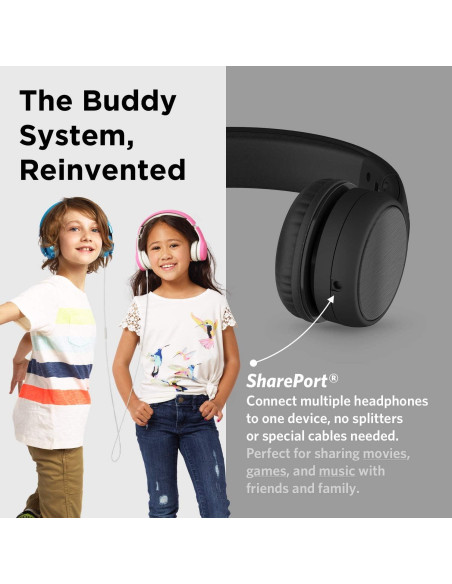 Auriculares On-Ear LilGadgets Connect+ Style para Niños - Negro