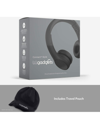 Auriculares On-Ear LilGadgets Connect+ Style para Niños - Negro