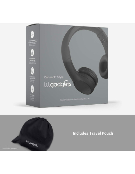 Auriculares On-Ear LilGadgets Connect+ Style para Niños - Negro