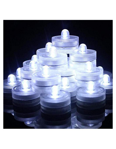 Luces LED Sumergibles SHYMERY, 12 Piezas, 48 Horas Luz Blanca