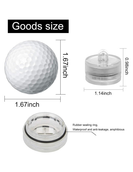 Luces LED Sumergibles SHYMERY, 12 Piezas, 48 Horas Luz Blanca