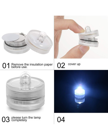 Luces LED Sumergibles SHYMERY, 12 Piezas, 48 Horas Luz Blanca