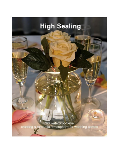 Luces LED Sumergibles SHYMERY, 12 Piezas, 48 Horas Luz Blanca