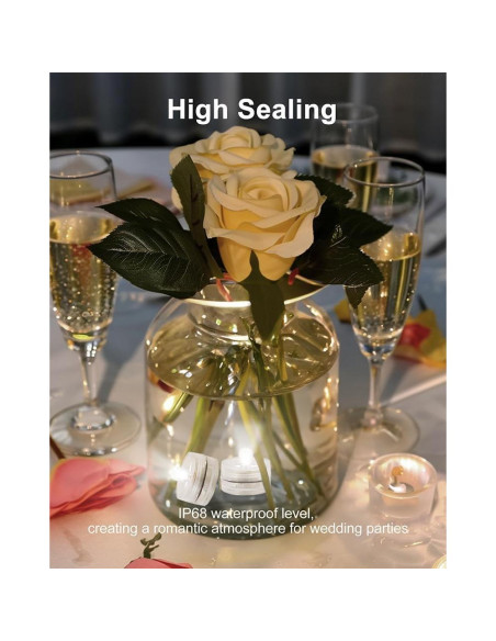 Luces LED Sumergibles SHYMERY, 12 Piezas, 48 Horas Luz Blanca