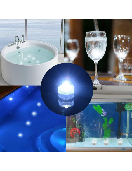 Luces LED Sumergibles SHYMERY, 12 Piezas, 48 Horas Luz Blanca