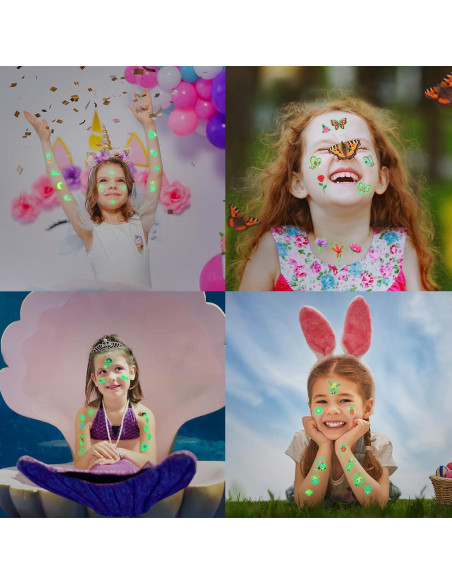 Tatuajes Temporales Brillantes Sinmoe 30 Hojas 400 Piezas Tatuajes Temporales Brillantes Sinmoe 30 Hojas 400 Piezas