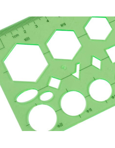 Set de Plantillas de Dibujo KesaPlan 9 Pcs Geométricas Verde 2