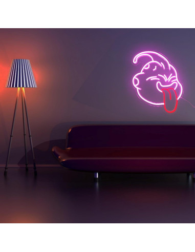 Luz de Neón LED Majin Buu Rosa para Decoración de Pared