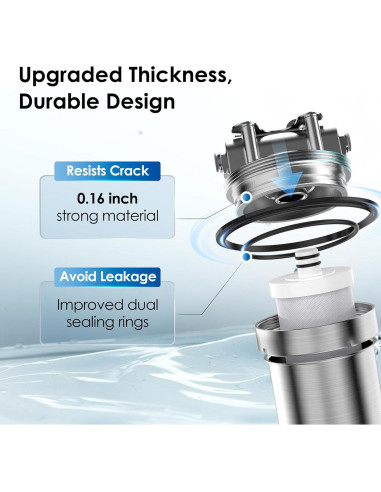 Filtro de Agua Bajo Fregadero Waterdrop WD-8008A Acero Inoxidable