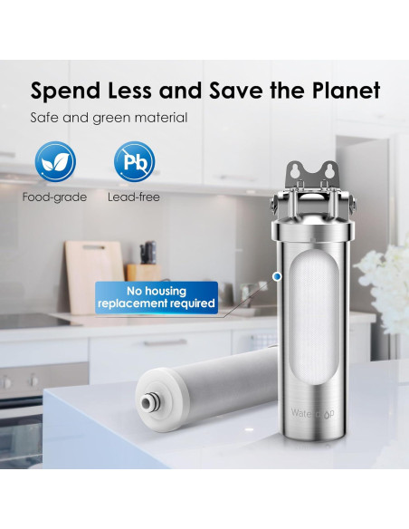 Filtro de Agua Bajo Fregadero Waterdrop WD-8008A Acero Inoxidable