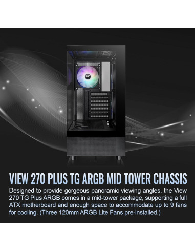 Caja Mid Tower Thermaltake View 270 Plus TG ARGB Negro