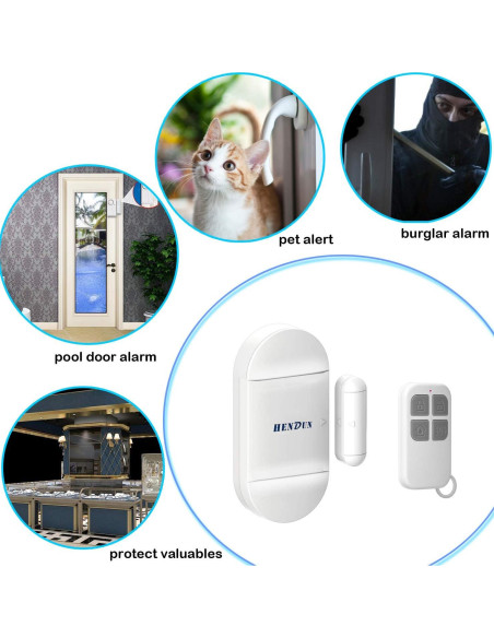 Alarma de Puerta Inalámbrica HENDUN 130dB con Control Remoto Alarma de Puerta Inalámbrica HENDUN 130dB con Control Remoto