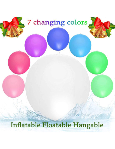 Luces Flotantes Solares HAPIKAY - Paquete de 2 Bolas 35.56 cm