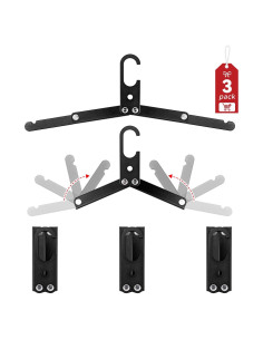 Ganchos Plegables HIKEMAN Metal para Ropa Mojada - 3 Unidades