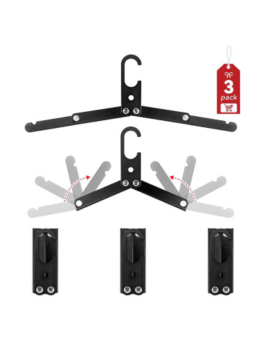 Ganchos Plegables HIKEMAN Metal para Ropa Mojada - 3 Unidades