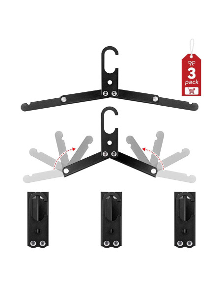 Ganchos Plegables HIKEMAN Metal para Ropa Mojada - 3 Unidades