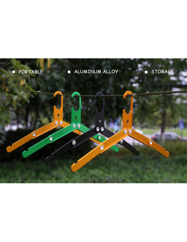 Ganchos Plegables HIKEMAN Metal para Ropa Mojada - 3 Unidades