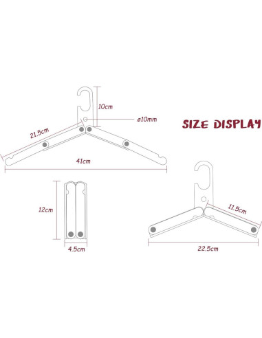 Ganchos Plegables HIKEMAN Metal para Ropa Mojada - 3 Unidades